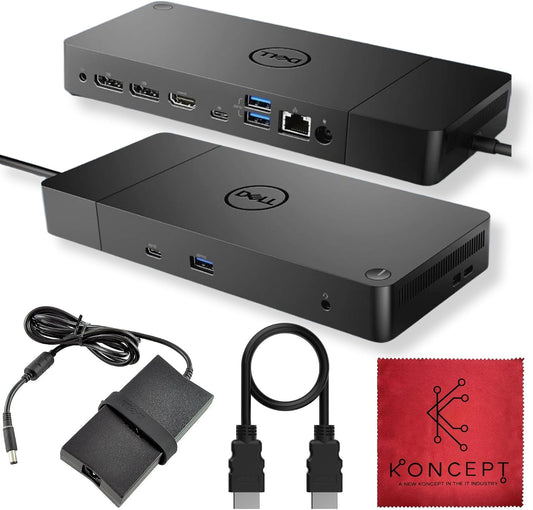 WD19 Dell Docking Station - Dual Monitor USB-C Dock with 180W & HDMI Cable | VGA & Mini DisplayPort Support, RJ45 Ethernet, Multiple USB 3.0/2.0 Ports, Audio Connectivity & One-Cable Workstation Setup