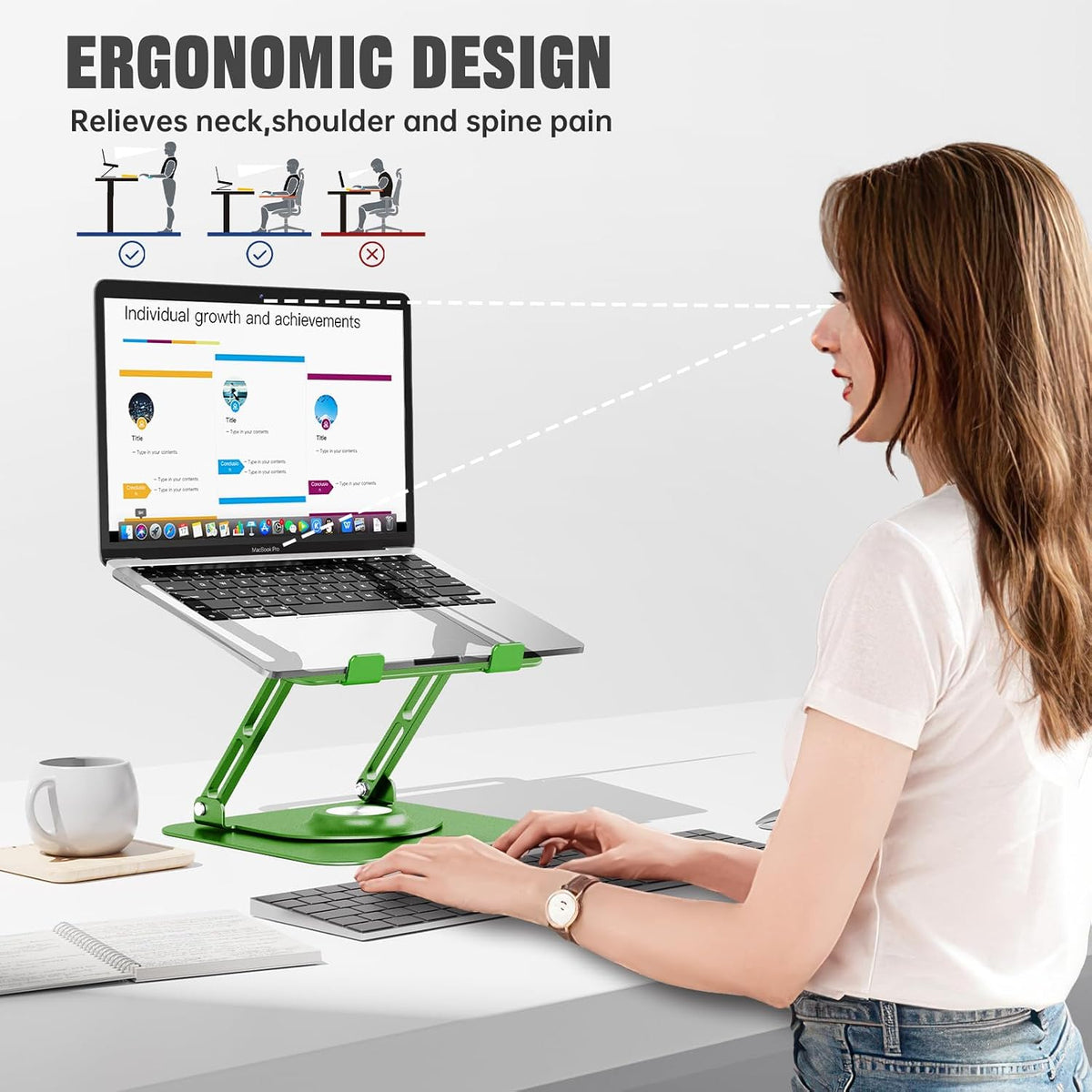Laptop Stand for desk(360°Rotating),Aluminum laptop Riser for 10-16"Laptops