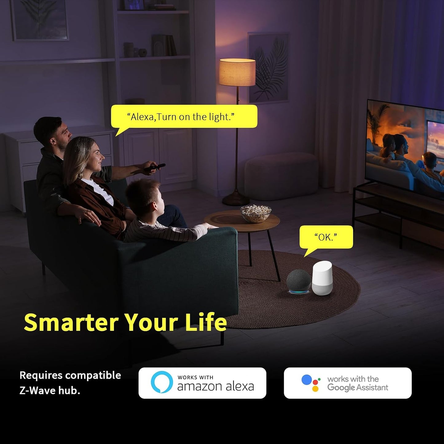 Minoston Smart Plug, 15A Mini Z-Wave 800 Series Plug-in Socket with Built-in Repeater andRange Extender, Z-Wave Hub Required, Compatible with SmartThings, Wink, FCC and ETLListed, MP21Z