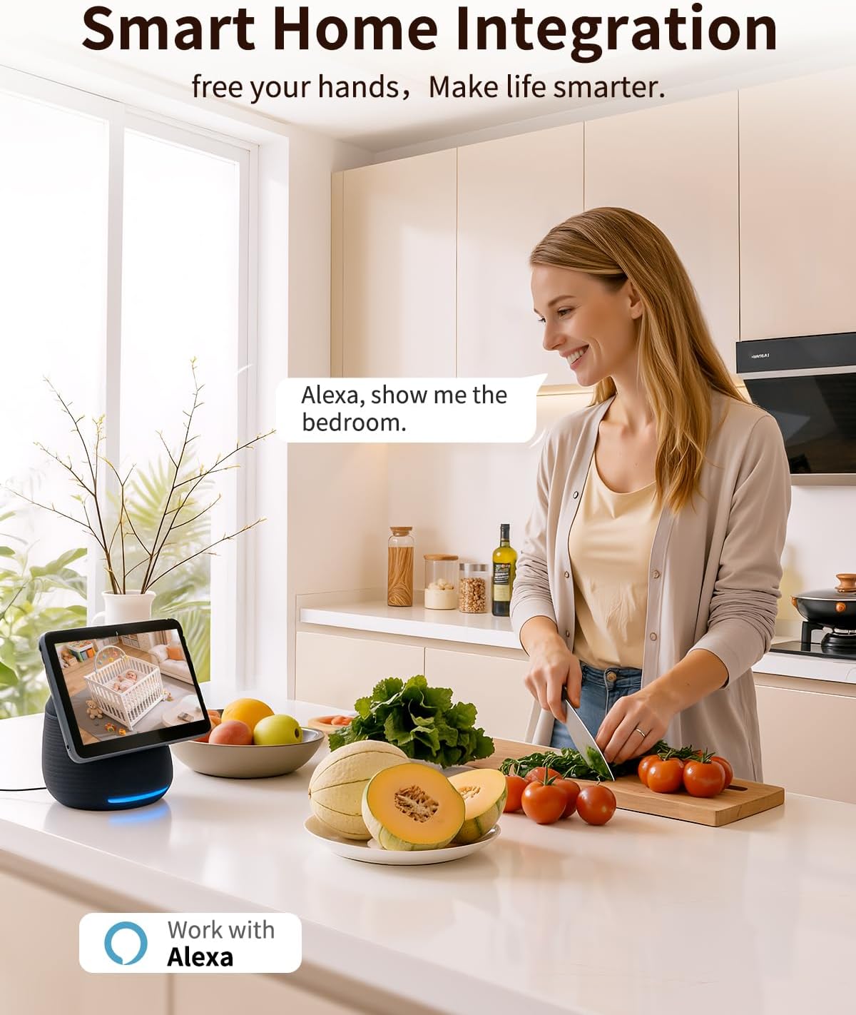 𝟐𝐊 Indoor Cameras for Home Security, for indoor Baby Pet Dog Cat Nanny | Auto tracking,5G&2.4G WiFi,Work with Alexa,AI Voice Output,Instant Alert,Night Vision,IP65