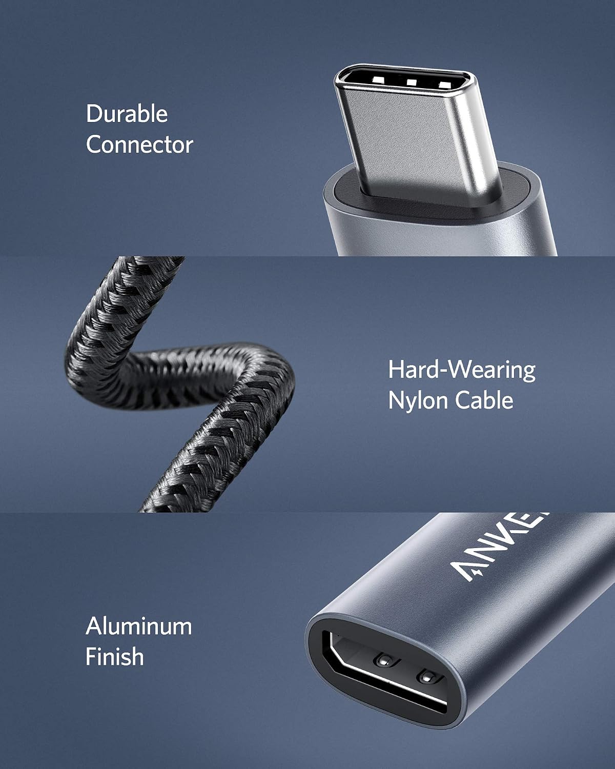 Anker USB-C to DisplayPort Adapter, Mirror or Extend up to 4K@60Hz Adapter | Aluminum, Portable, Connect to DisplayPort monitor, for MacBook Pro/Air, iPad Pro, XPS 15/13, Spectre, Surface, and More