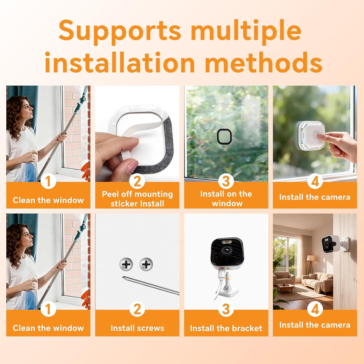 2K 3MP Window Camera, Indoor Cameras for Home Security, 2.4GHz & 5GHz WiFi