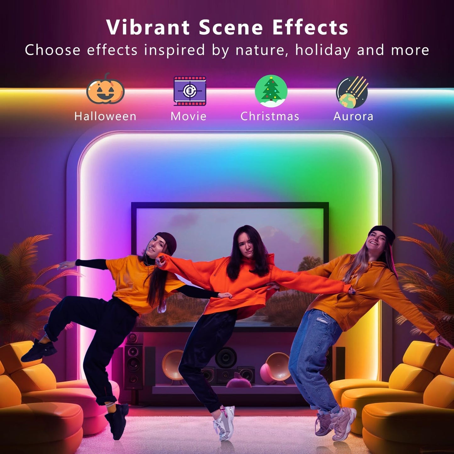 DAYBETTER 100ft Smart IC WiFi LED Strip Lights, Work with Alexa and Google Assistant, BGRIC LED Lights App Control Segmented DIY Multiple Colors, Color Changing Music Sync for Bedroom Decor (1 Roll)
