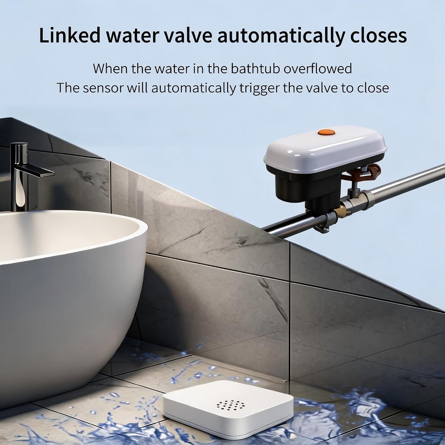 Smart Zigbee Water Leak Detector/Water Sensor with 80dB Audio Alarm & App Alert, IP67 Waterproof Wireless Flood Sensor for Kitchen, Basement, Works with Tuya/Smart Life APP, Zigbee Gateway Required