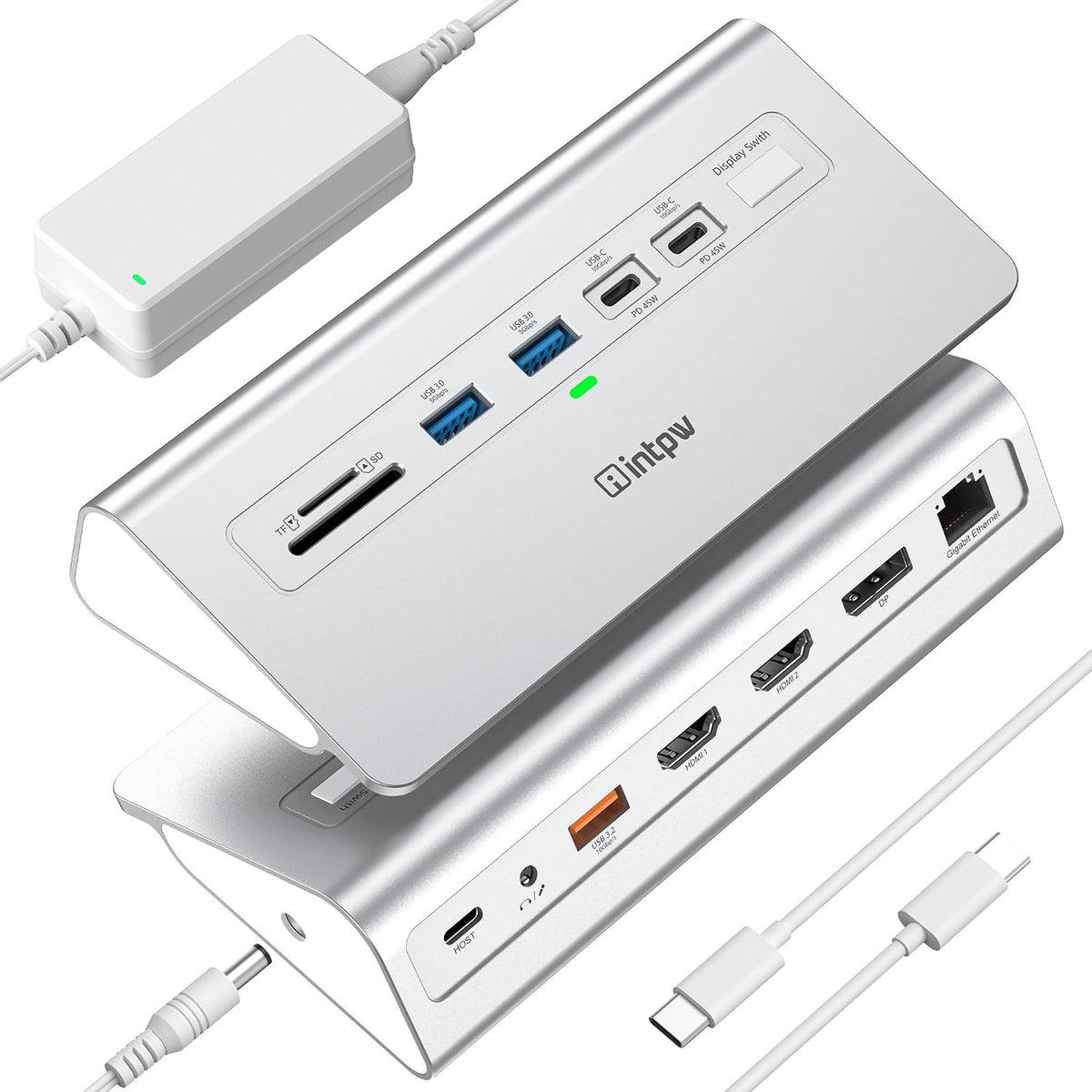 intpw Docking Station 3 Monitors, 13 in 1 USB C Docking Station