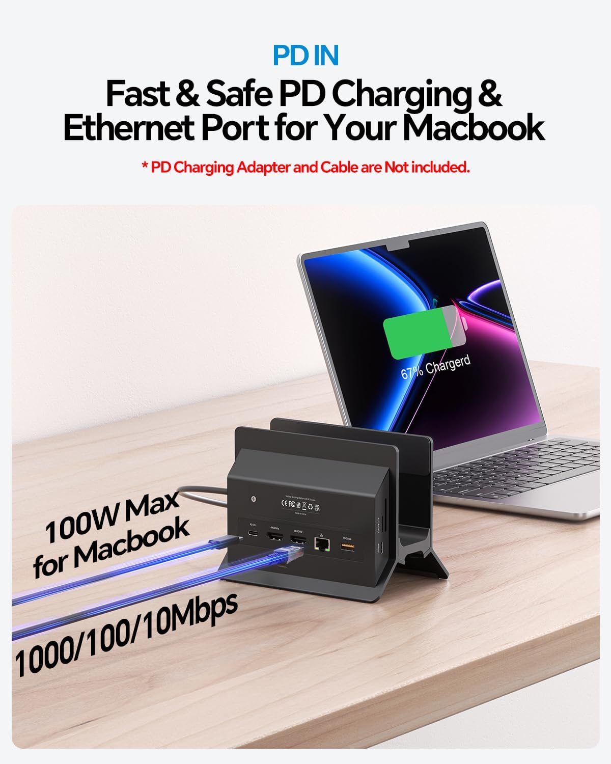 MacBook Docking Station Dual Monitor 4K@60Hz for MacBook Pro/Air M5/M4