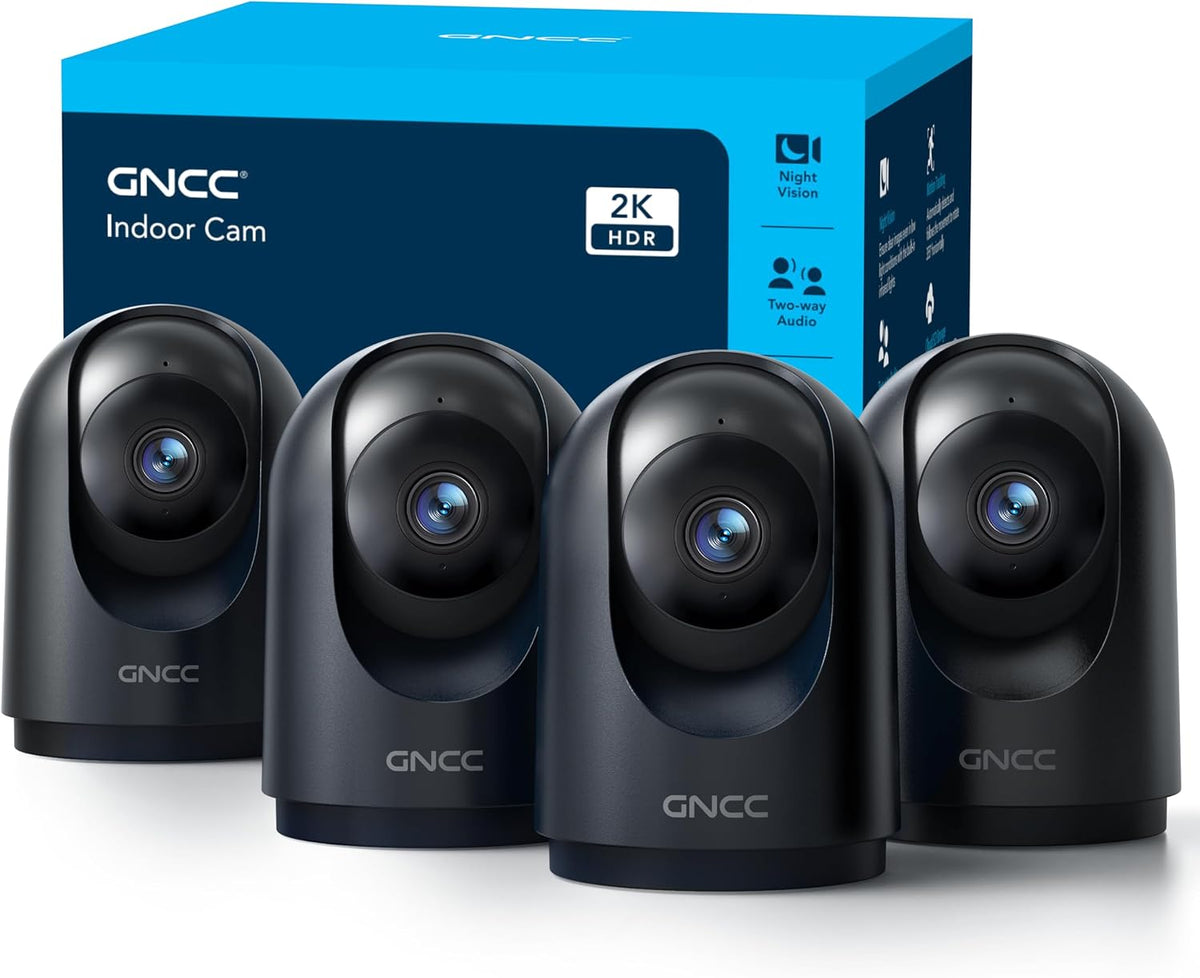 GNCC Security Camera, 2K Indoor Camera 360° Cameras for Home Security