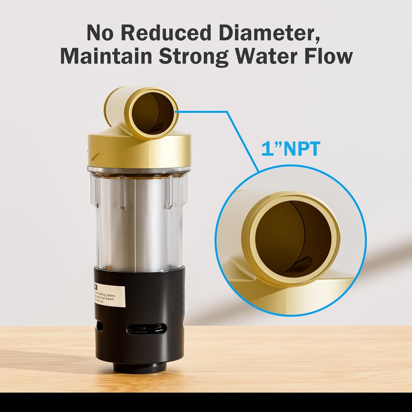 Frizzlife Smart Water Monitor Shutoff & Reusable Whole House Pre-Filter | 0.01GPM Leak Detection + 40/100 Micron Flushable Filter with Scraper