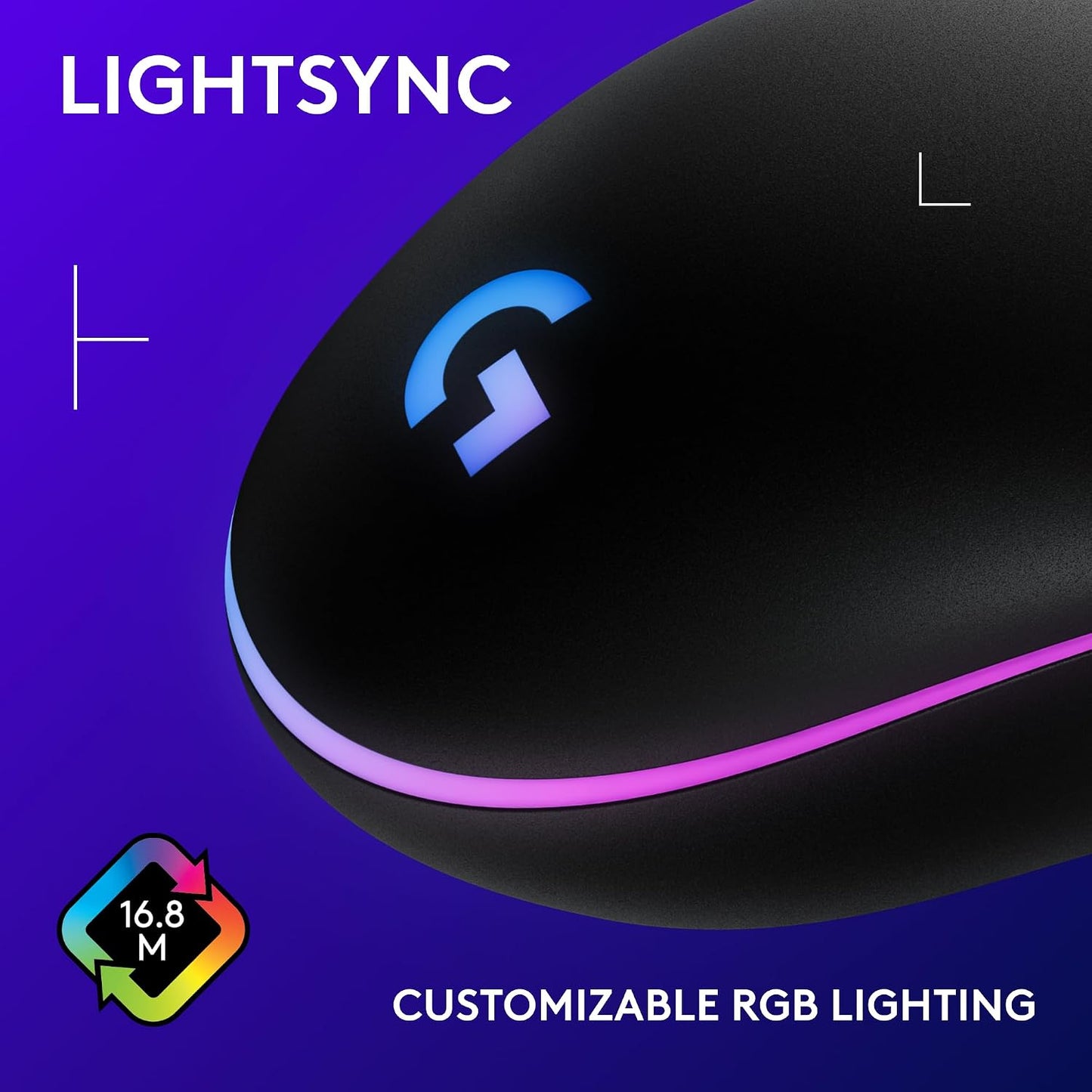 Logitech G203 Wired Gaming Mouse - Black | LIGHTSYNC RGB, On-Board Memory, 6 Programmable Buttons, Compabile with PC/Mac