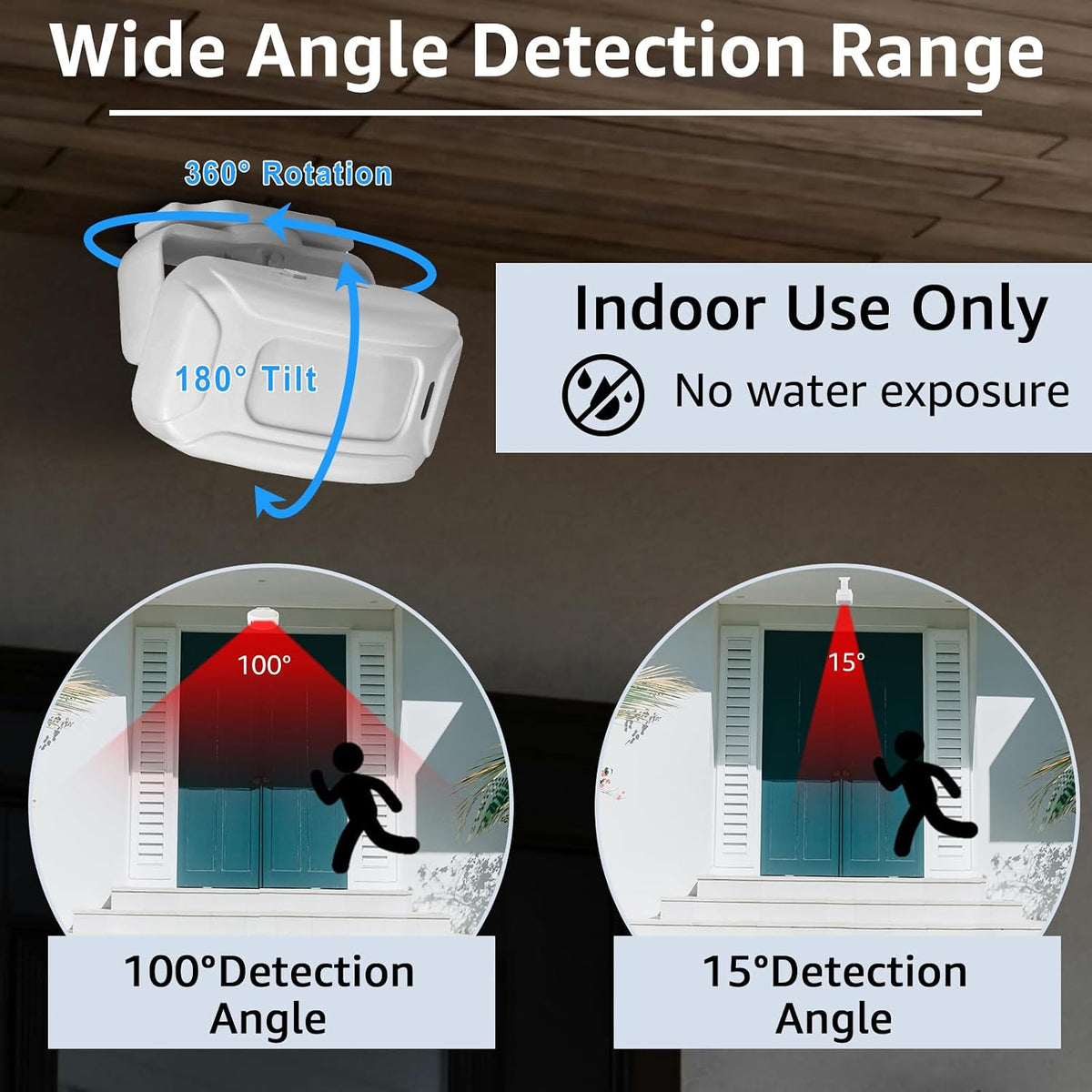 GreenCycle Motion Sensor Door Chime, Wireless Motion Detector Alarm Indoor