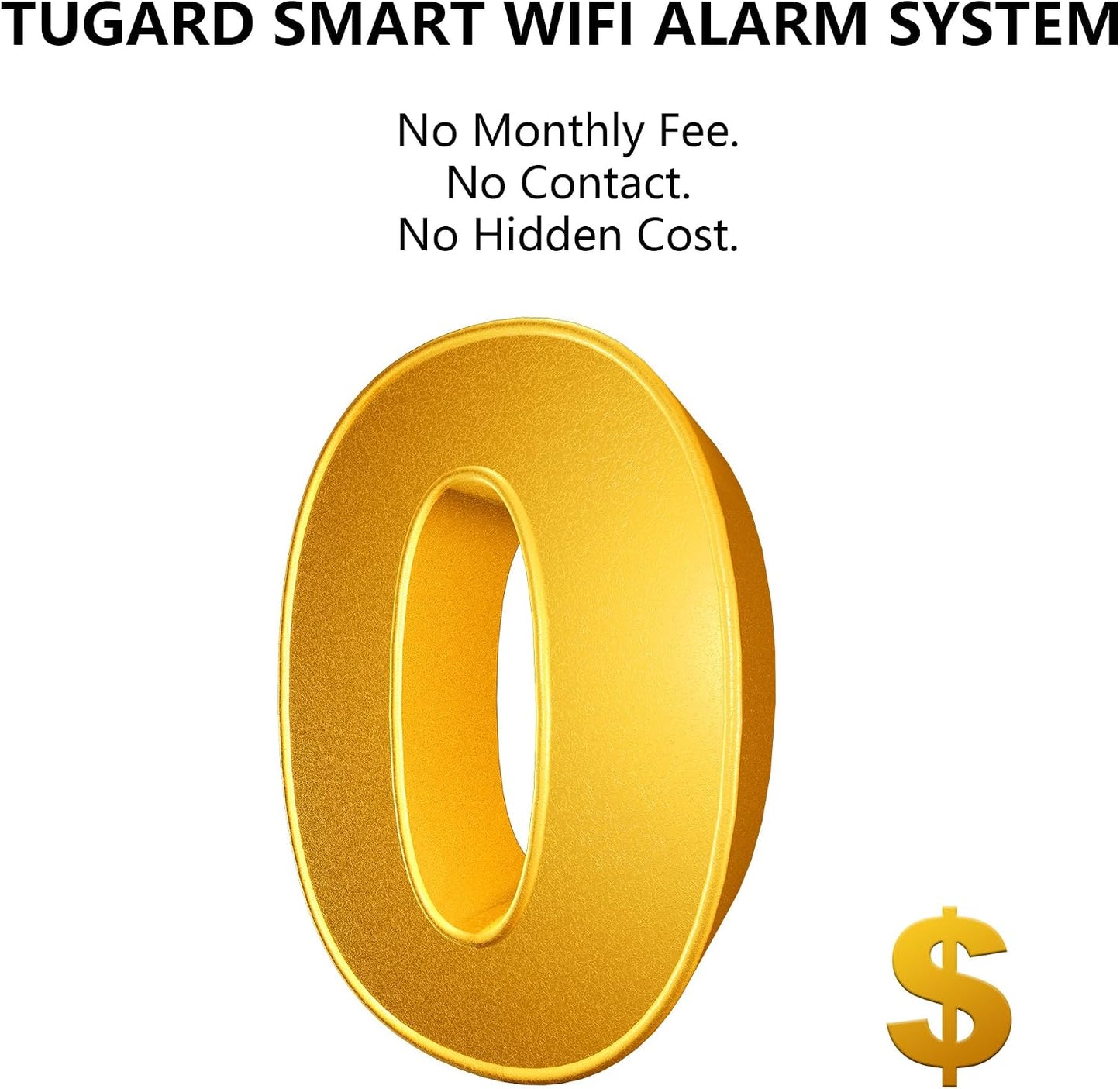 Alarm Security with Phone APP Alert,1.8" TFT Colorful Screen Smart Home Security System 12Pieces Kits,Monitor Sensor,Remote Controls,Compatible with Alexa and Assistant for Home Apartment Villa,Black