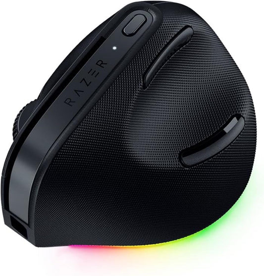 Razer Pro Click V2 Vertical Wireless Mouse, 6 Button Ergonomic Design | One Click AI Prompt, Supports Windows & Mac, Multi Device Connectivity via 2.4GHz, Bluetooth, or USB C Wired Mode, Chroma RGB