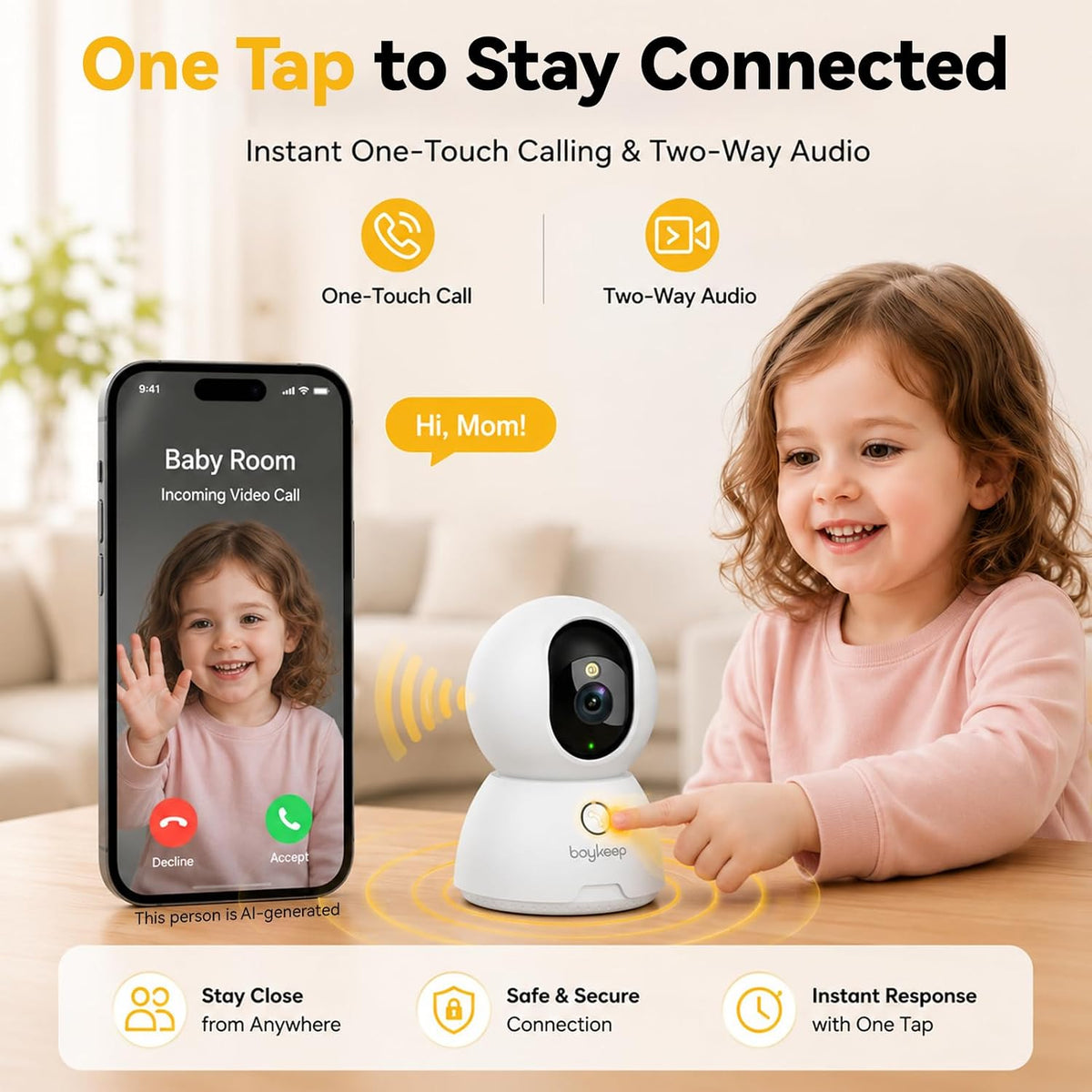 4K Indoor Cameras for Home Security, Pet Camera with Phone App, Indoor Security Camera with AI Human & Pet Detection, 360° Pan Tilt, Auto Tracking, Night Vision, Two-Way Audio, Compatible with Alexa