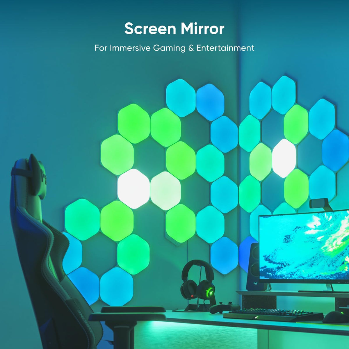 Nanoleaf Shapes Hexagon Lights, Smart RGBW LED Wall Light Panels, 7PK