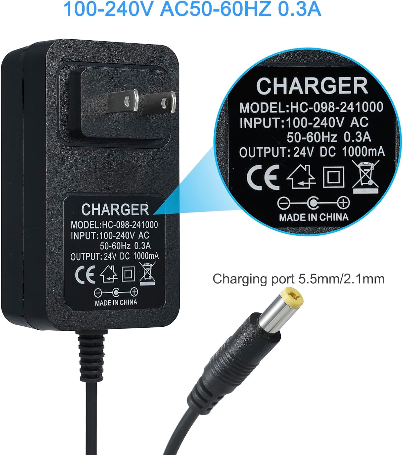 24V Charger for Kids Ride on Toys Car,24 Volt Kids Ride Battery Chargers,24 Volt Battery Charger for Ride on Car SUV Car Ride-Ons Accessories