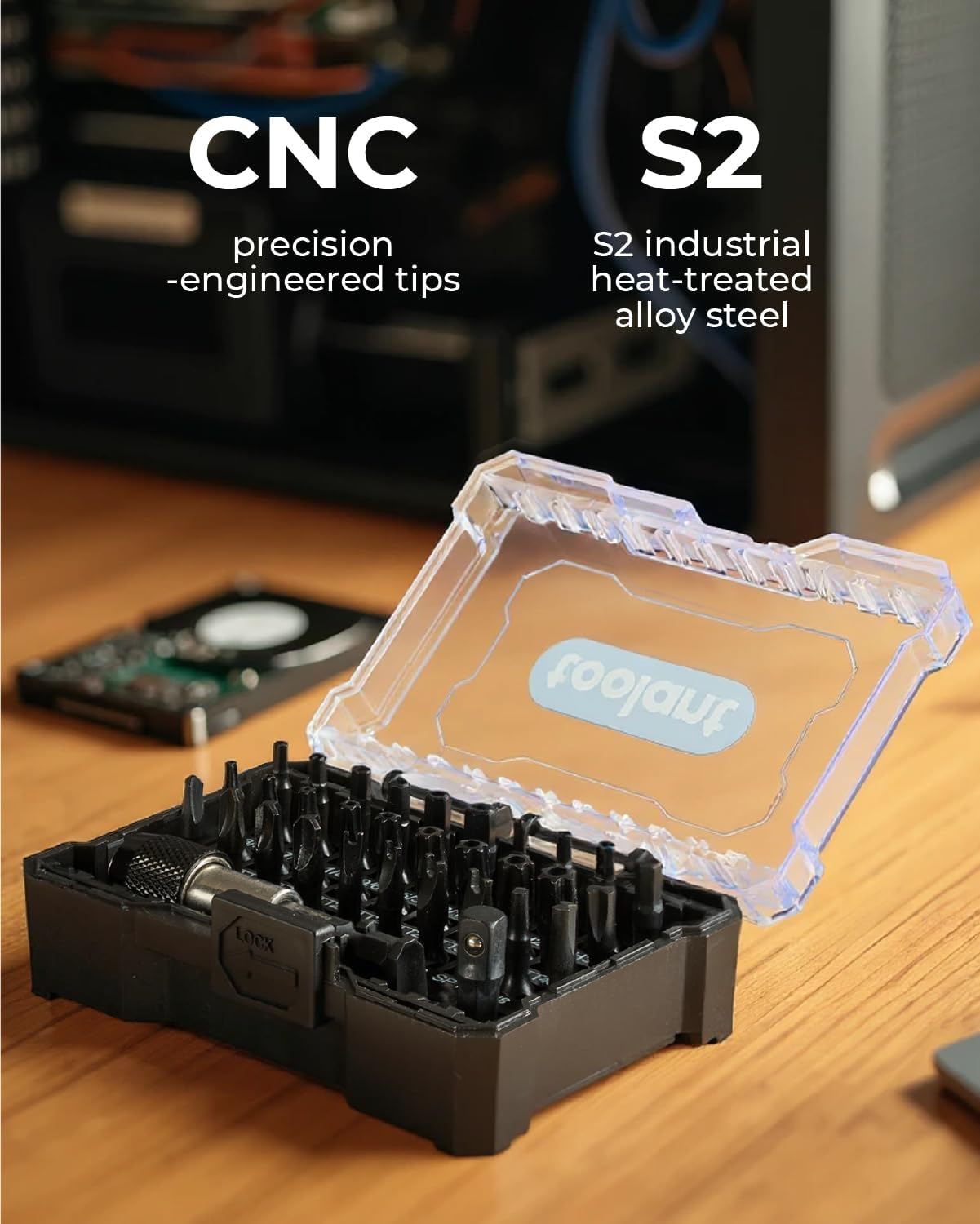 toolant Security Bit Set,32-Piece Screwdriver Bit Set With Torx, Hex,Triwing, Spanner for Tamper-Proof Screws,1/4 Inch Adapter and Release for Electric, Impact Drills