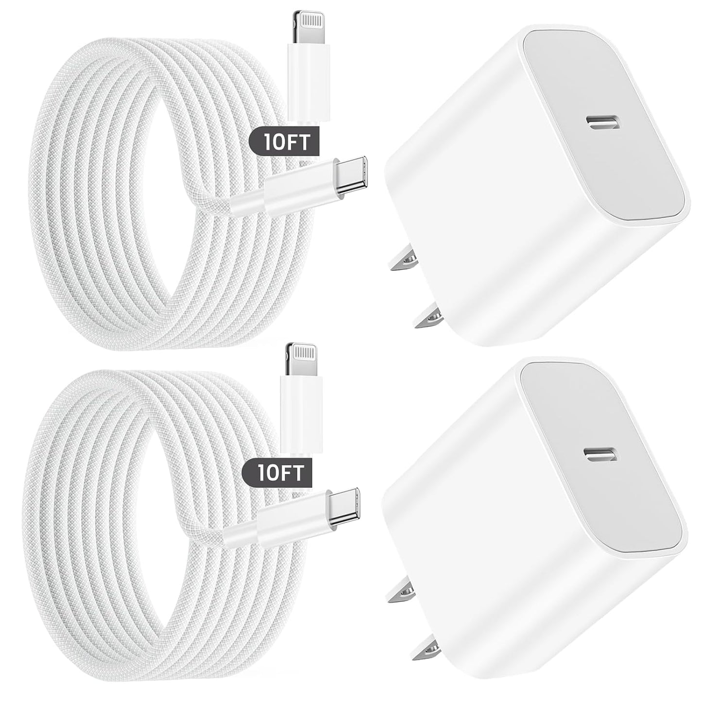 iPhone Fast Charger,[Apple MFi Certified]10FT Long USB C to Lightning Cable Cord for iPhone 14 13 12 11 Pro Max Plus Xs Xr X SE iPad,2Pack Type C Charger with 10FT Braided iPhone Charger Fast Charging
