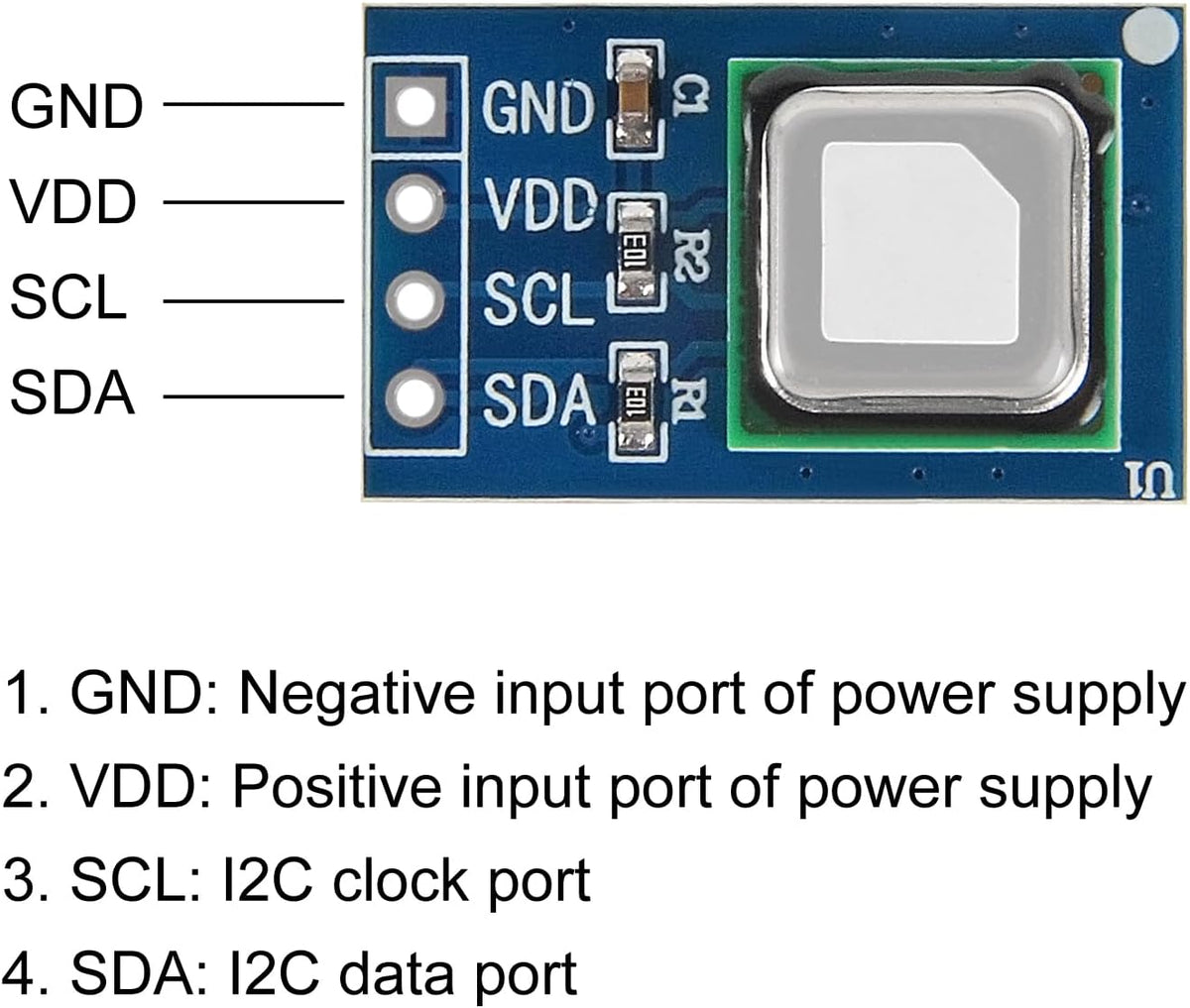 SCD41 Gas Sensor Module CO2 Carbon Dioxide Temperature and Humidity Gas Sensor Module I2C Communication 2.4-5.5 V for Air Quality Monitoring (SCD41)