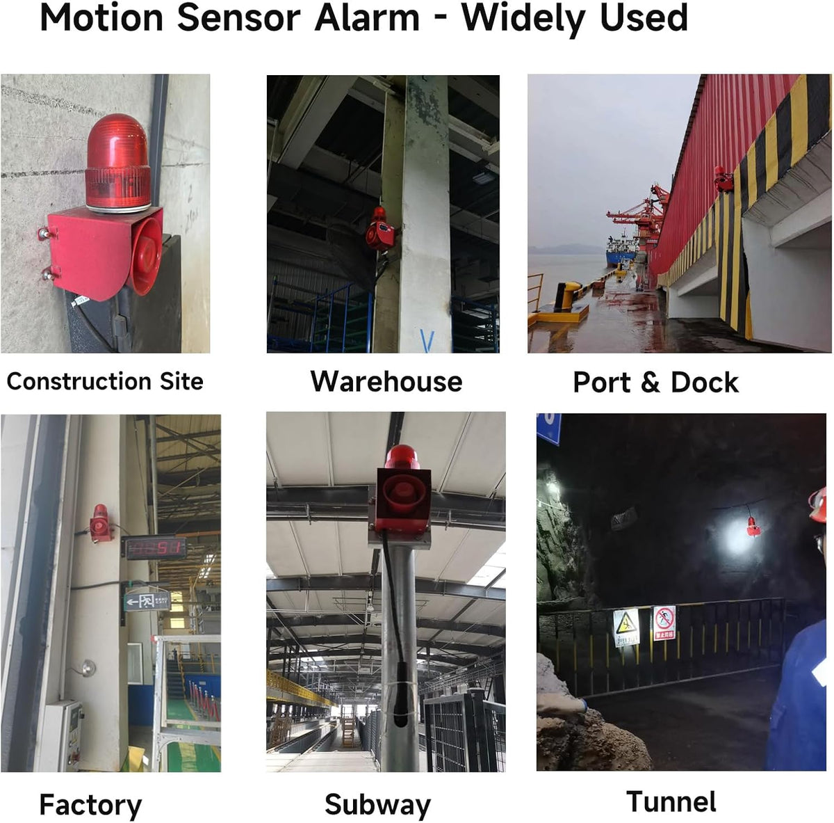 YASONG SLA-01W Motion Detection Flash Light Siren, LED Strobe Light 120 dB Alarm Sounder, Wall Mounted, Motion Detector/Sensor Alarm for Warhouse & Loss Prevention, 25 Watts IP65 AC220 V