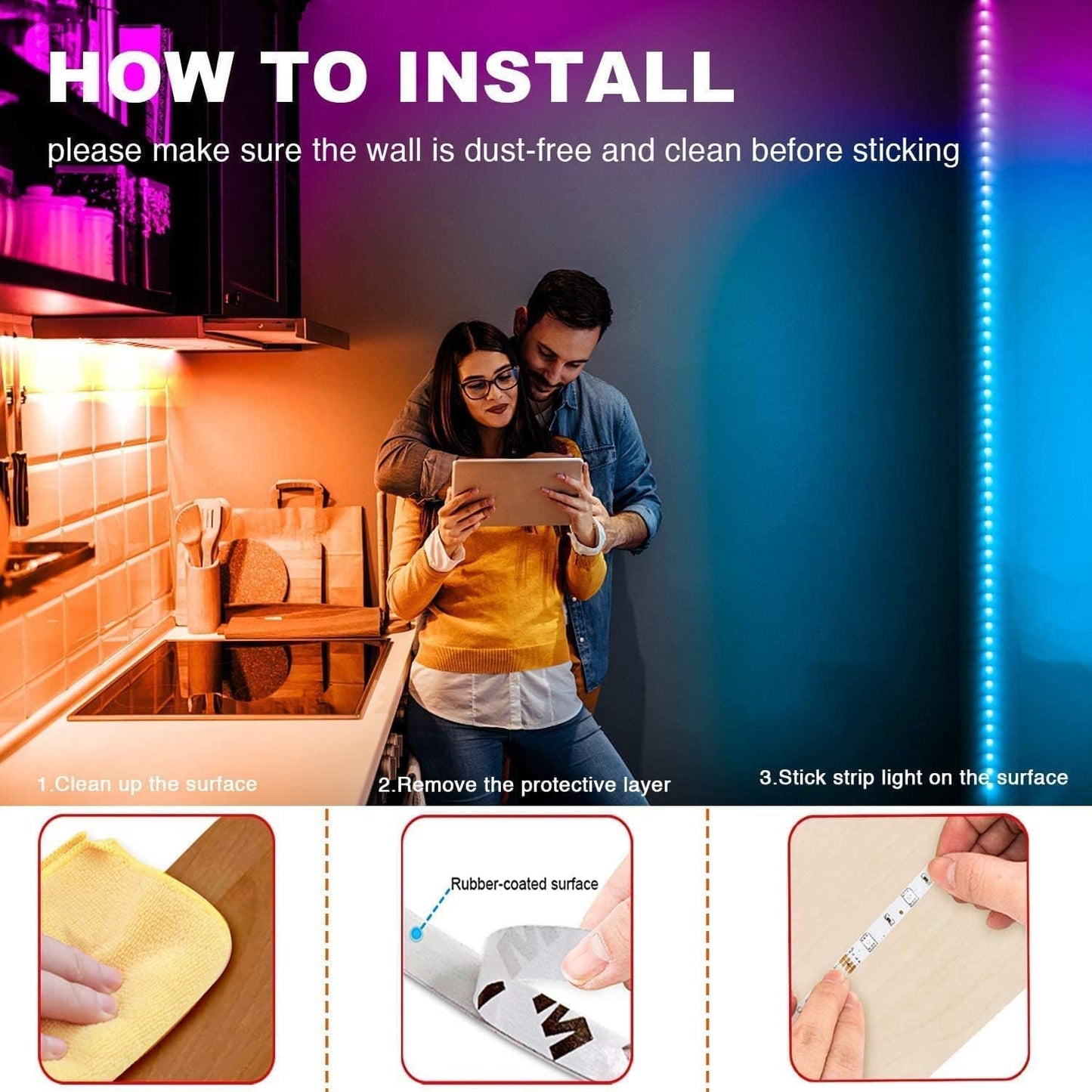 phopollo 200FT LED Strip Lights for Bedroom RGB Color Changing | Ultra Long Lights, Music Sync, Smart App Control, Remote, Party &amp; Home Decor