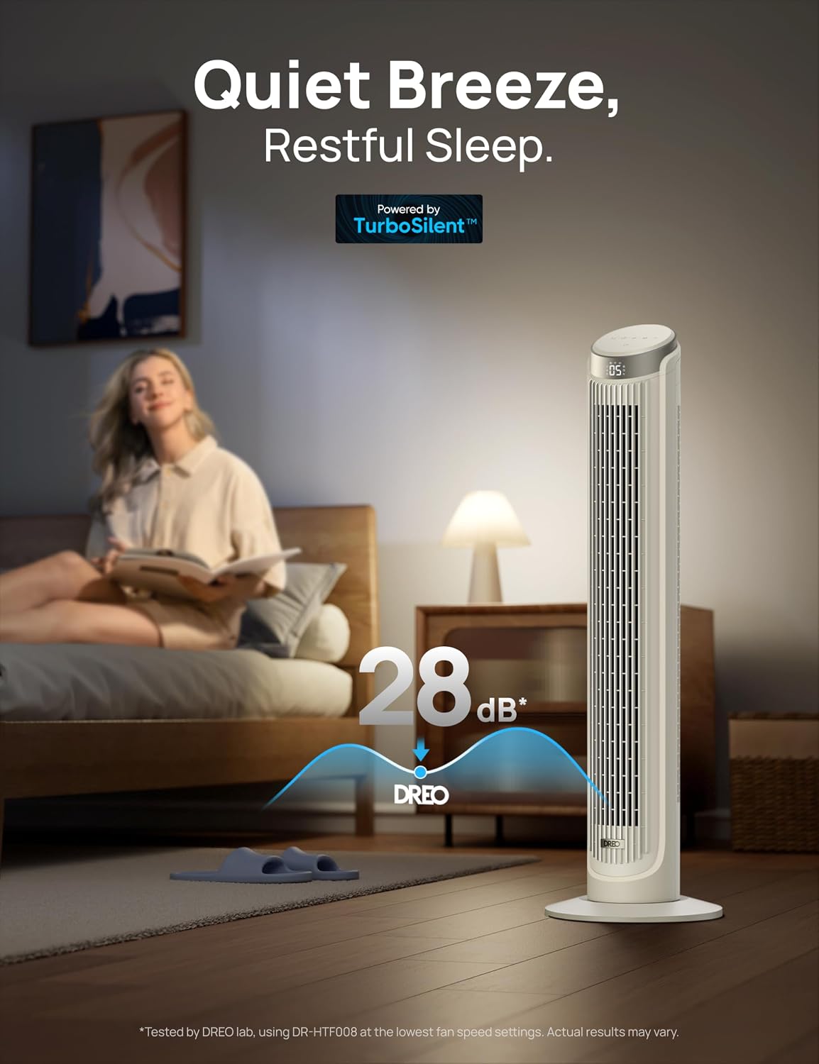 DREO Tower Fan for Bedroom, 90° Oscillating Fans that Blow Cold Air | 26 ft/s Powerful Airflow, 28dB Quiet Fan, 5 Speeds, 4 Cooling Modes, 12H Timer, 40" Standing Floor Fan for Home Office