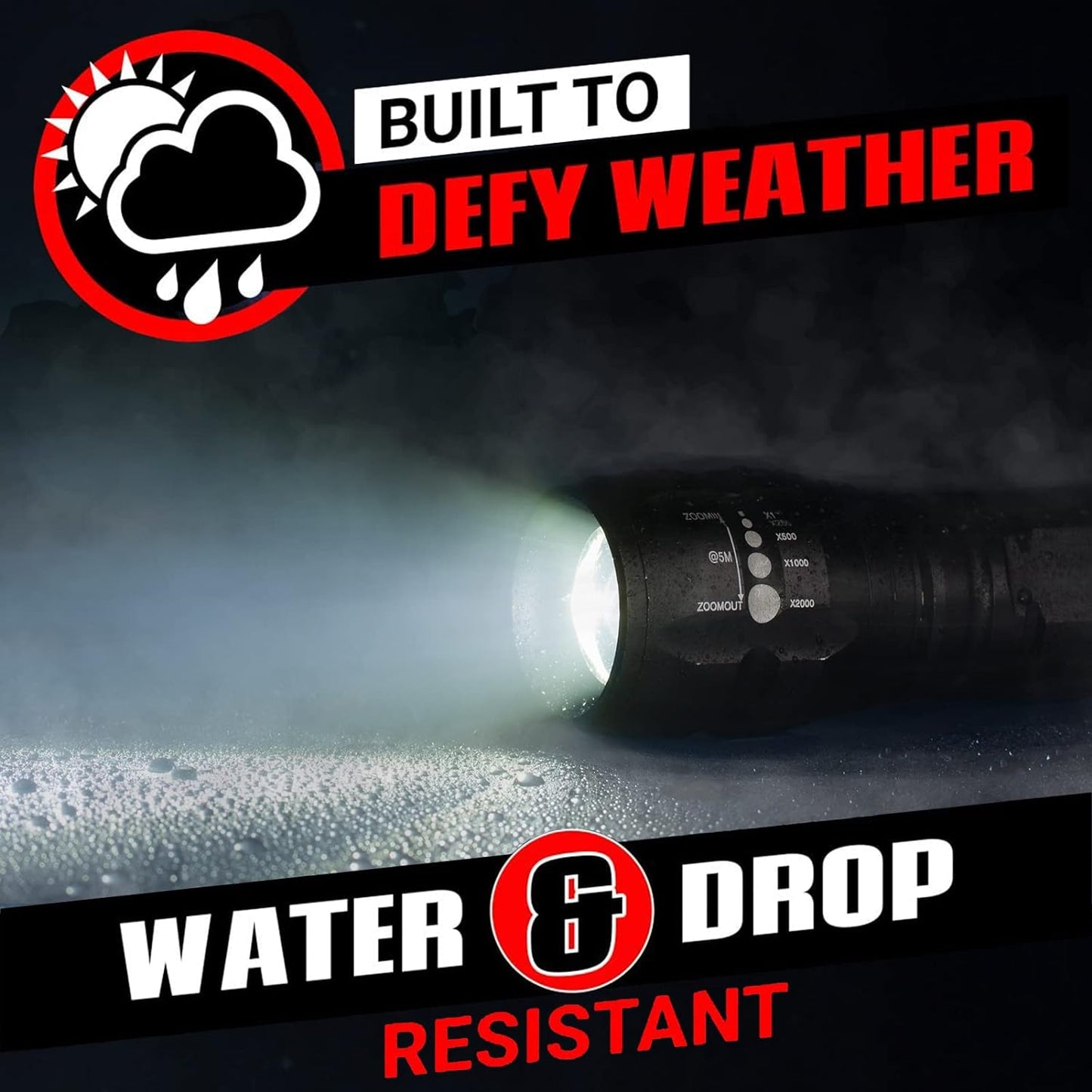GearLight LED Flashlight Bright, Zoomable Tactical Flashlights with High Lumens and 5 Modes for Emergency and Outdoor Use -Camping Accessories -S1000 - S1000-1 Pack, (Batteries Included)