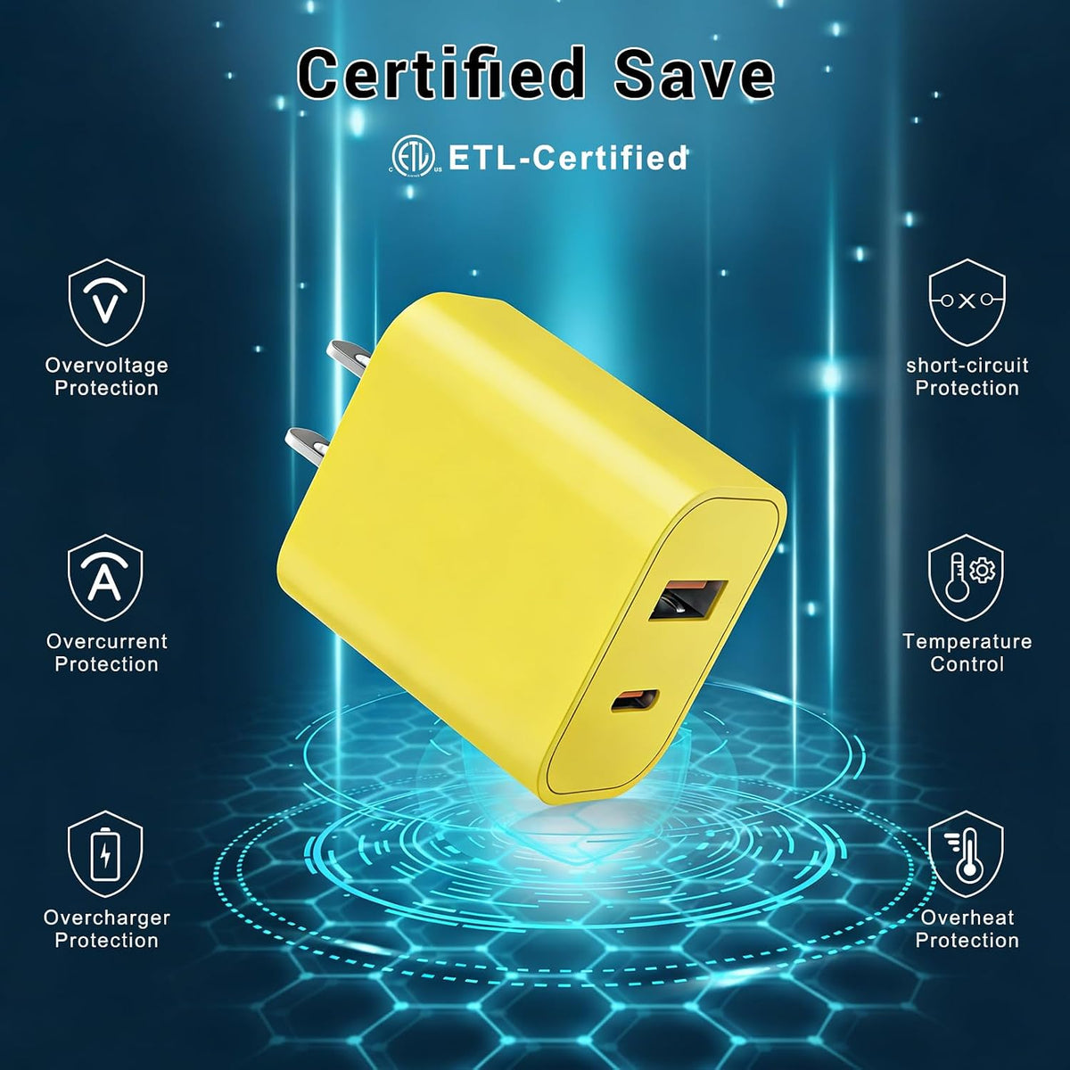 iPhone 18 17 16 15 Charger Fast Charging Type C USB C Chargers Yellow