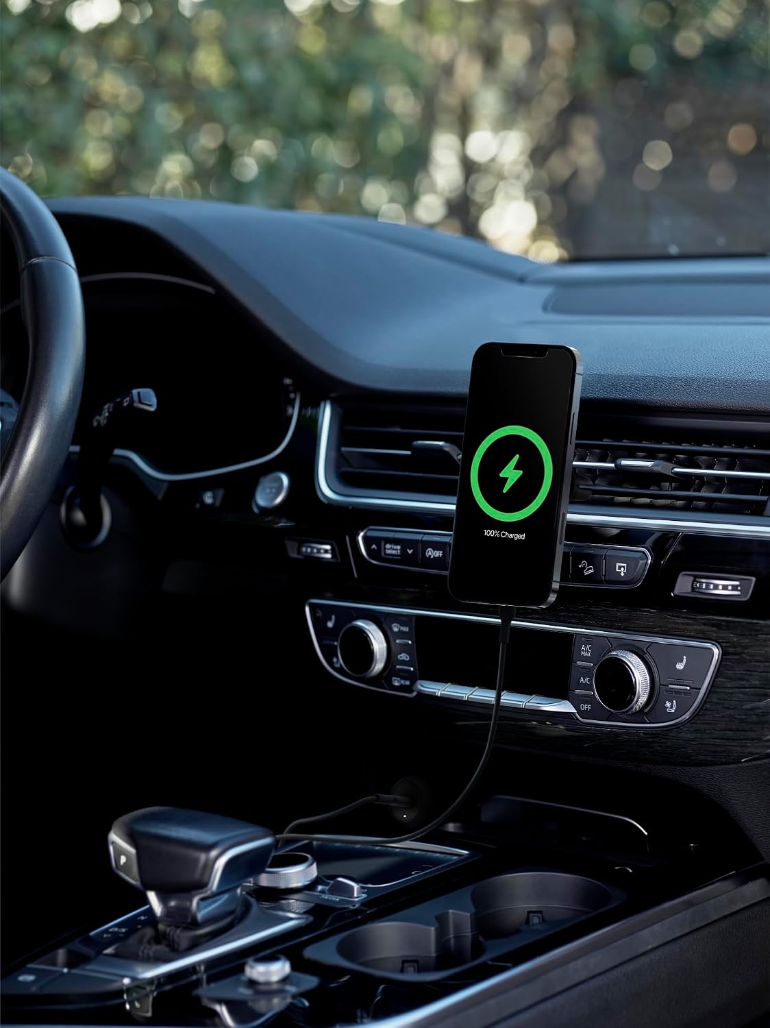 Belkin 10W Magnetic Wireless Car Charger, Vent Phone Mount | iPhone 17/16/15/14 compatible, Pixel 10, power adapter included, hands-free driving, air vent mount