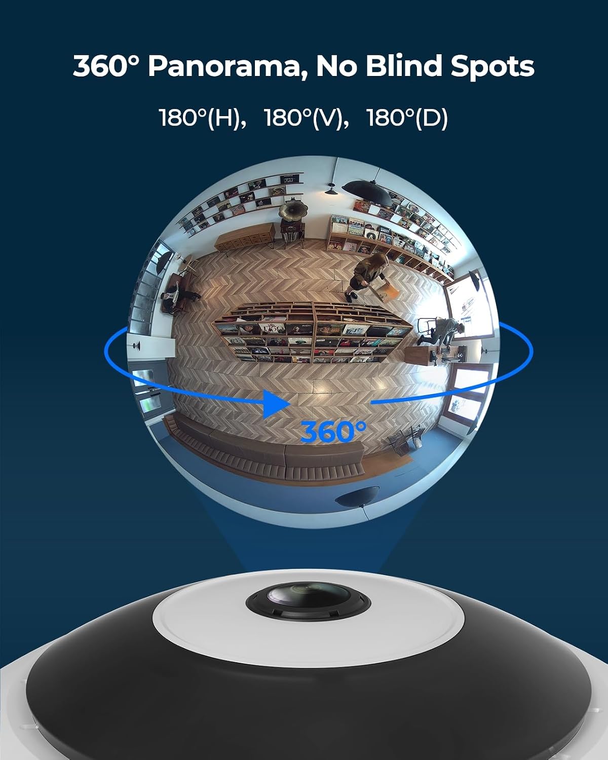 REOLINK WiFi Security Fisheye Camera, 2K+ 6MP 360° Panorama, 2.4/5GHz WiFi