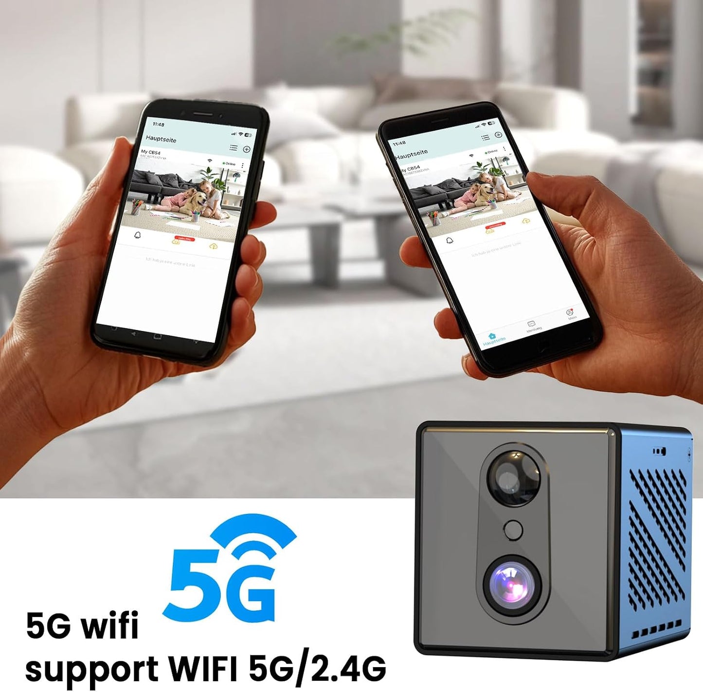 javiscam 2026 Upgraded 4K 5GHz WiFi Indoor Security Camera, Mini Nanny Camera with Free Cloud Storage, Night Vision, Motion Detection Alerts, Long Battery Life Home Surveillance Cam