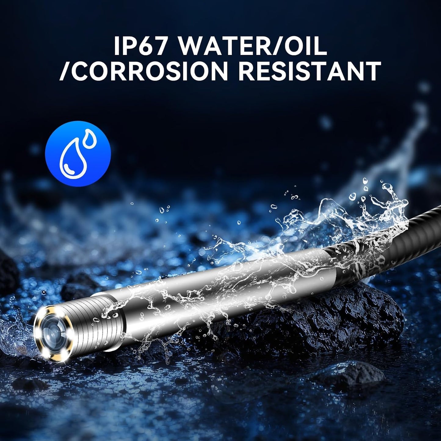 MUCAR E021 USB Endoscope Borescope, 720P Borescope with 6 Adjustable LED Light, Compatible with PC and MUCAR Scanners