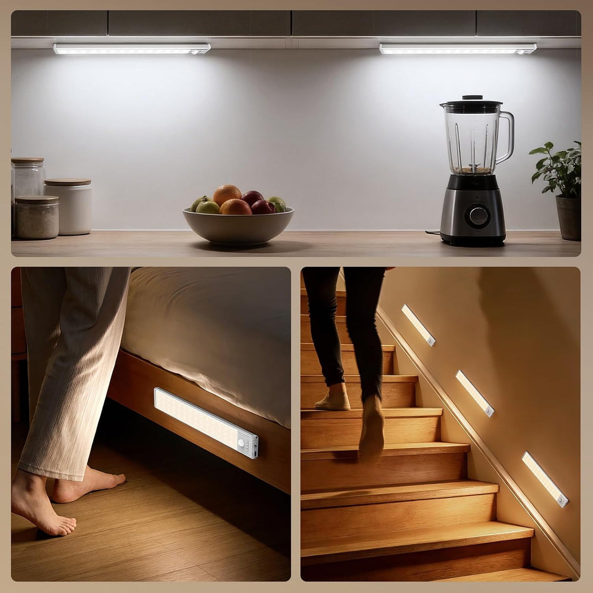 10.5inch Under Cabinet Lighting Wireless, Motion Sensor Light Indoor 3PCS