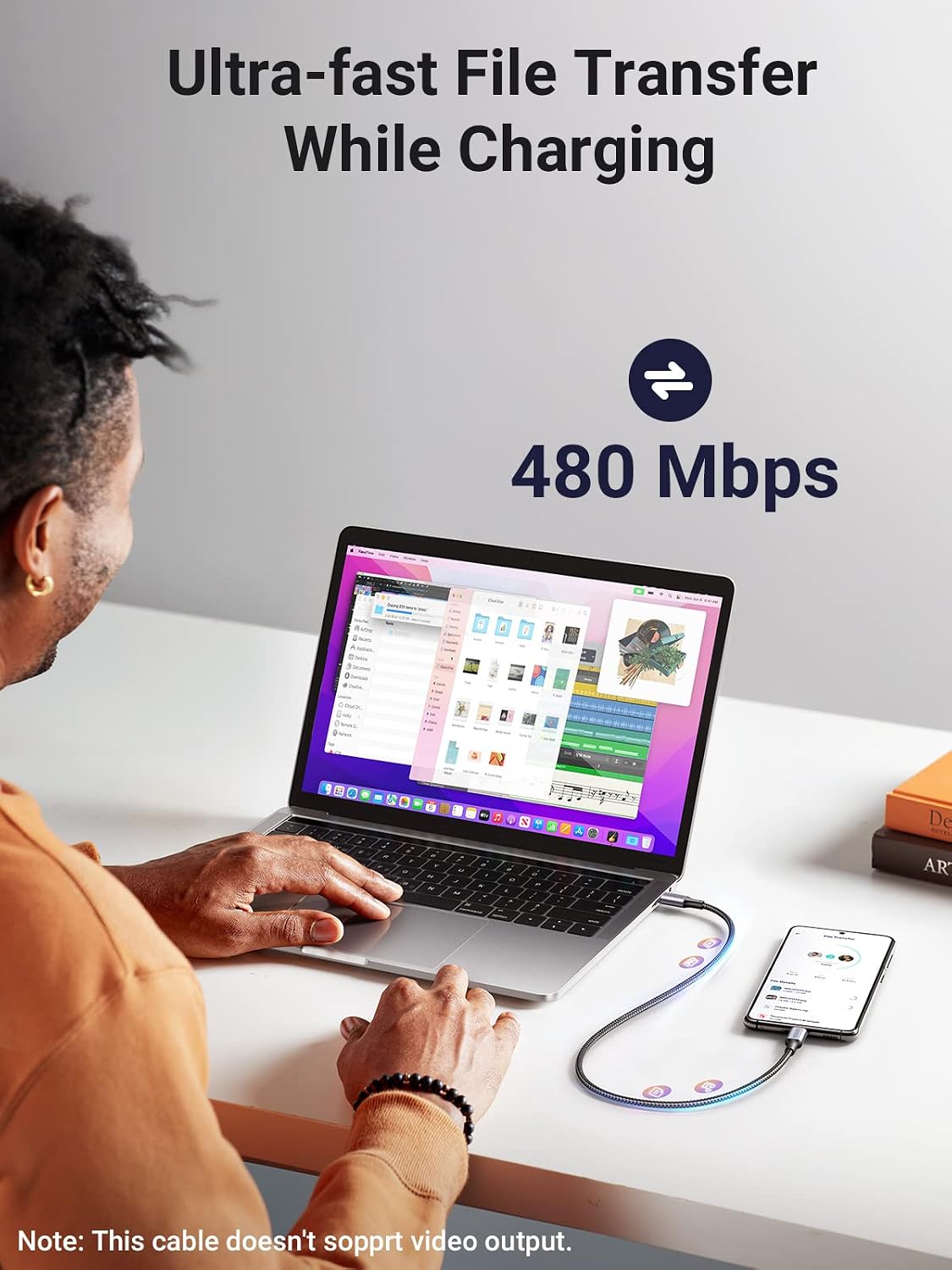 UGREEN 100W USB C to USB C Cable, Fast Charging, 2-Pack, 1.6ft, Black | For iPhone 17/16/15, MacBook Pro/Air, iPad Pro/Air/Mini, Galaxy S26/S25/S24, XPS, Pixel, Switch. Built-in E-marker chip