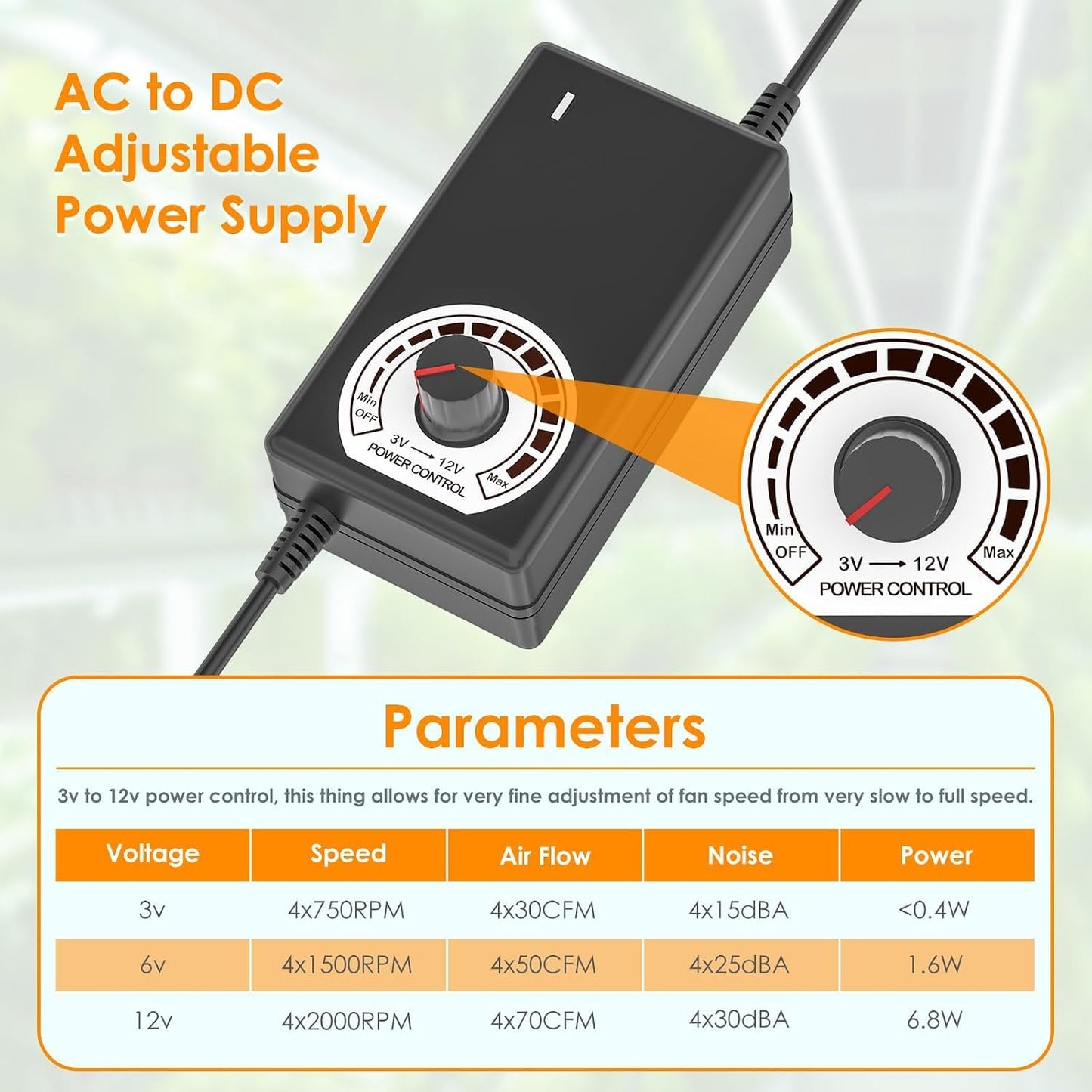 Adjustable Speed 4 Fans Cooling Pad, 4x120mm Computer Fan with AC Power Speed Controller Cooling for Game Console Laptop Router Network Cabinet