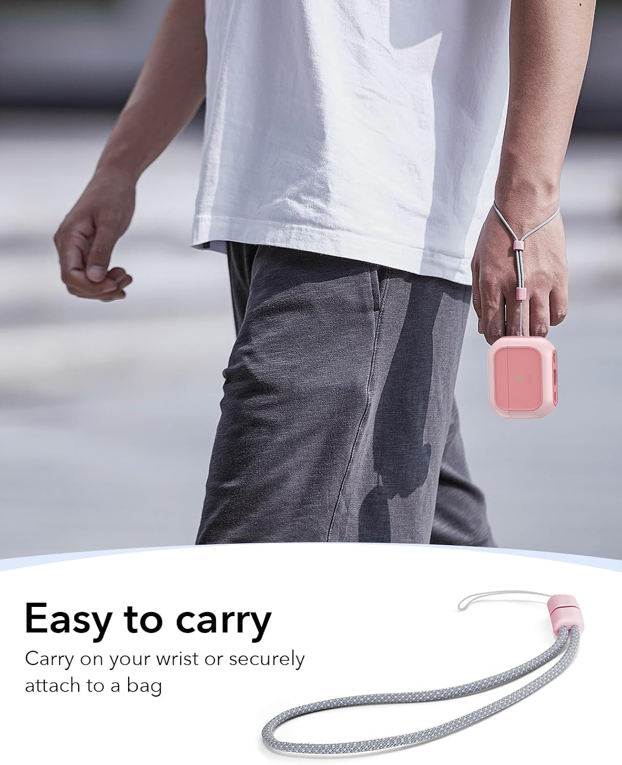 ESR for AirPods Pro 3 Case, Compatible with AirPods Pro Case 3rd Generation (2025), Compatible with MagSafe, Full Drop Protection Cover with Lanyard, Pink