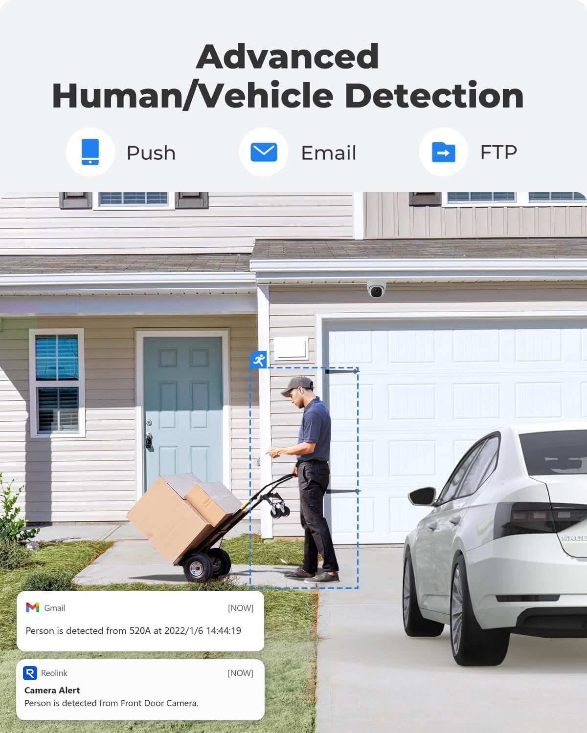 REOLINK RLC-520A 5MP PoE Security Camera, Outdoor Dome with IR Night Vision | Smart Human/Vehicle/Animal Detection,100ft HD IR Night Vision, Work with Smart Home, Up to 512GB microSD Card, Time-Lapse