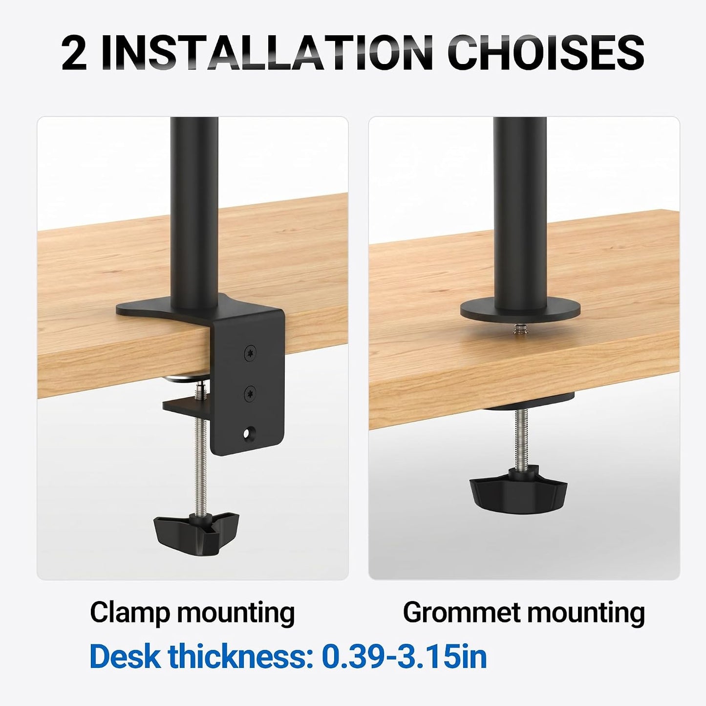 GRIFEMA Monitor Mount for 13-32 in, Dual Monitor Arm, Up to 19.8 Lbs Each | Full Motion Adjustable Height, 360° Rotate, Tilt, Swivel, Easy Install, VESA 75/100 mm, Monitor Stand for Home Office Gaming