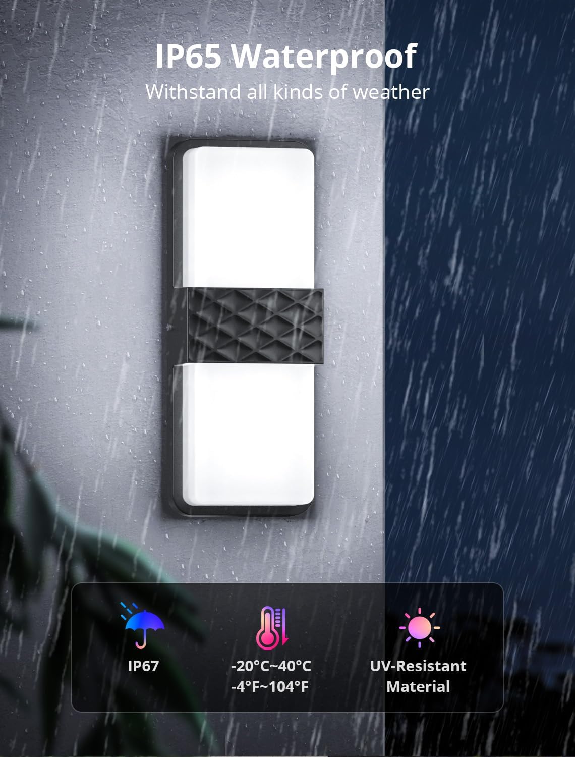 Smart Outdoor Wall Light, RGBCW Porch Light, IP65 Waterproof 1Pack