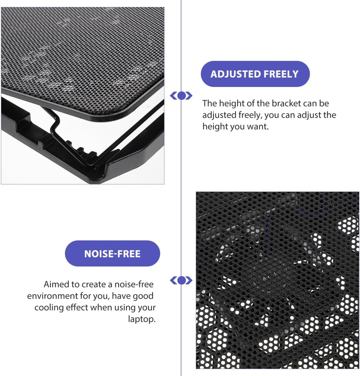 Operitacx 15.6"-17" Laptop Cooling Pad - Adjustable Laptop Cooler Stand with Quiet Fans, Ergonomic Notebook Fan Holder for Gaming and Office Use