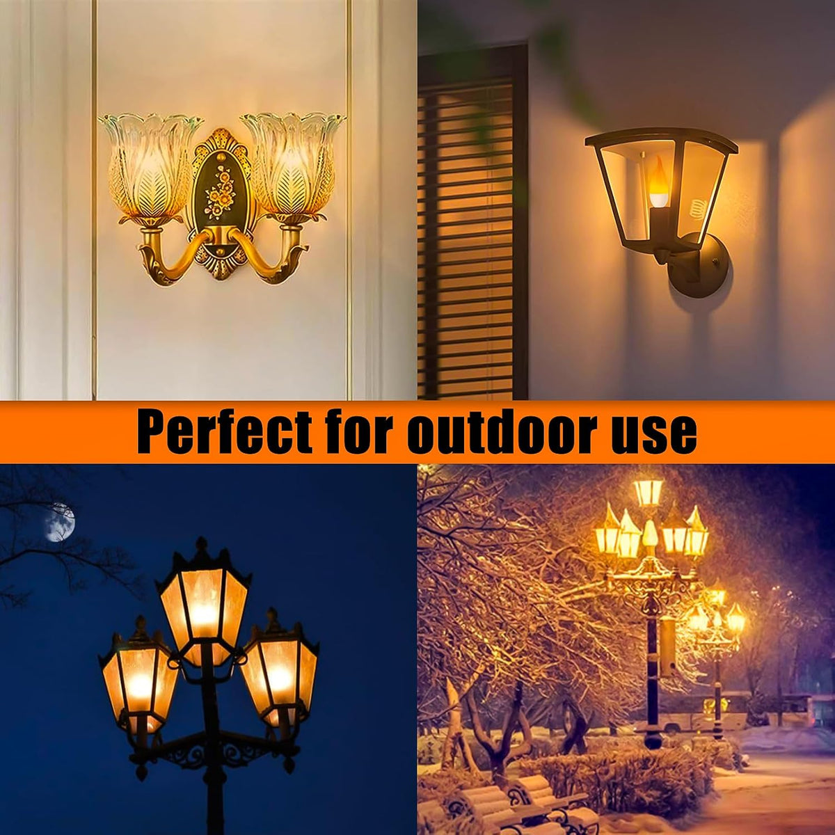 Bestview LED Flame Effect Light Bulbs,3 Modes Smart E26 Chandelier Base Flickering Candle Fire Light Bulb for Halloween, Christmas, Party, Porch, Indoor&Outdoor Home Decoration (8 Pack)