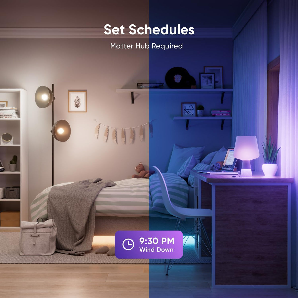 Nanoleaf Essentials Smart Light Bulbs, Matter LED Bulbs A19 E26 60W 2PK