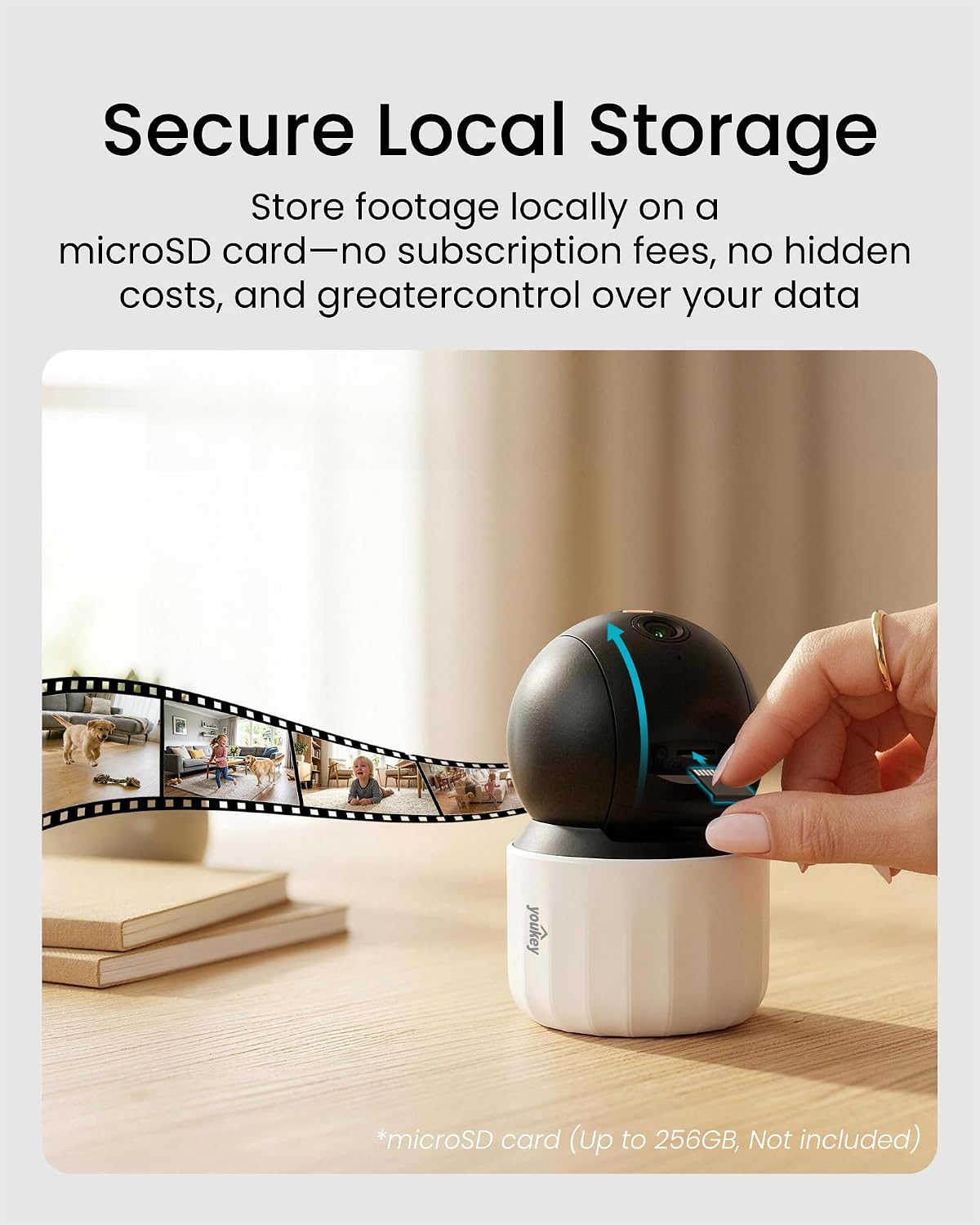 youkey 2K Indoor Secuirty Camera, 360° View Baby Monitor, Pet/Dog Camera
