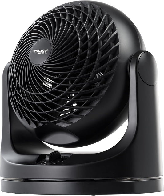 IRIS USA WOOZOO Medium Desk Fan, Oscillating, 112° Tilt, Dorm Office, Black | 36ft Max Air Distance, 244ft² Coverage, 112° Adjustable Vertical Tilt, 29db