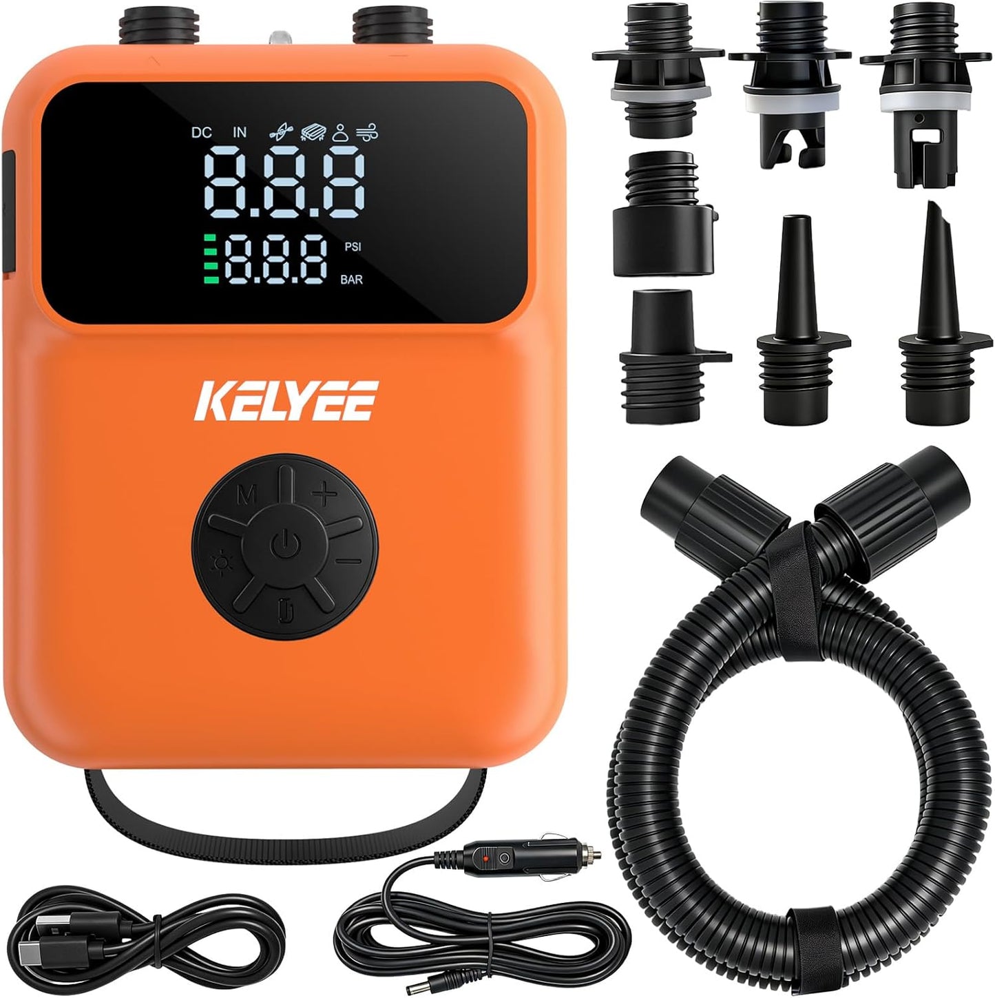 Cordless SUP Air Pump 20PSI Battery Powered, High Pressure Electric Paddle Board Pump with Auto Shut-Off, Fast Inflate/Deflate, USB-C & 12V DC for SUP, Kayak, Boat