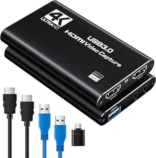 Newhope USB 3.0 HDMI Capture Card, 1080P 60FPS Capture with 4K Pass-Through | 2K 30FPS/1080P 60FPS capture and streaming with low-latency 4K pass-through for PS4, PS5, Switch 2, Xbox, PC, Mac and camera.