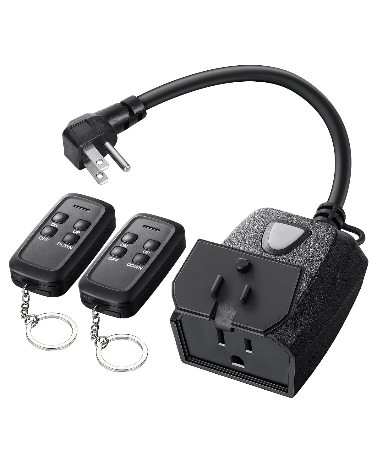 DEWENWILS Outdoor Dimmer for String Lights, 2 Remotes Control Dimmable Plug