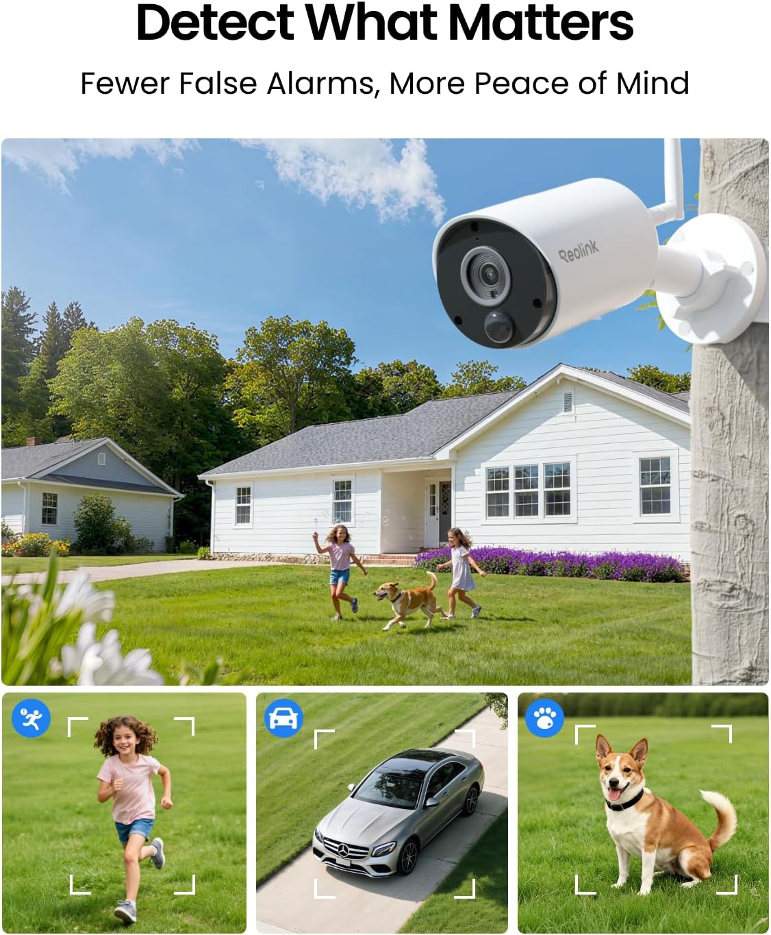 REOLINK Solar Camera Outdoor Wireless 2K 5MP Smart AI Detction Argus Eco | Up to 512GB Local Storage, No Subscription, IR Night Vision, Smart Playback, 2.4G WiFi, Home Hub Compatible