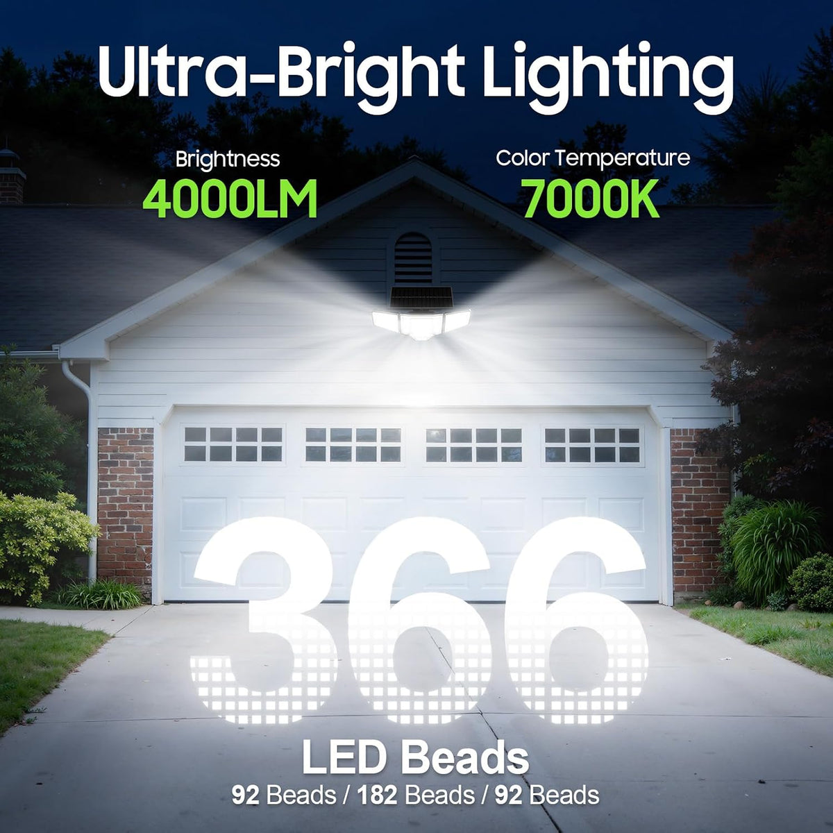 Solar Flood Lights,4000LM Dual Motion Sensor Outdoor Lights, 2 Pack