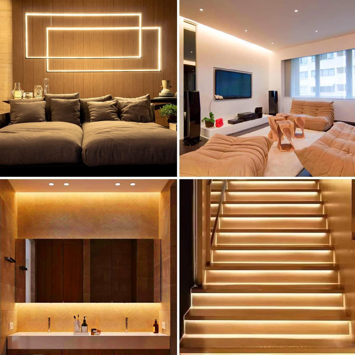 COB LED Strip, Warm White LED Strip Lights 16.4ft, 3000K COB LED Light Dimmable LED Strip, CRI92+, 8mm Width, 24V Flexible COB LED Tape Light for TV, Bedroom, Kitchen Cabinet, Closet, Home.