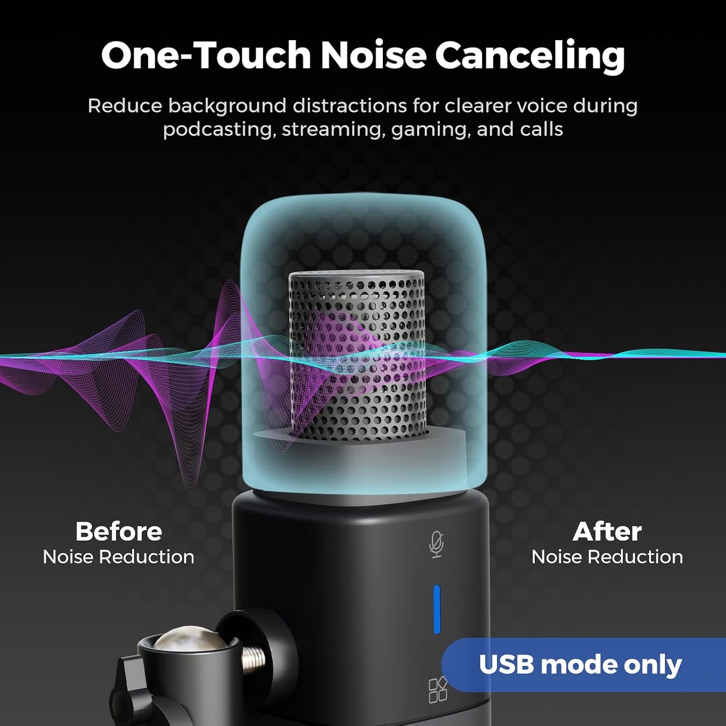 AM10X USB/XLR Dynamic Podcast Microphone with Boom Arm | Supercardioid Mic with AI Noise Cancellation, Mute, Gain and Monitoring, for PC, Audio Mixer, Podcasting, Streaming, Gaming